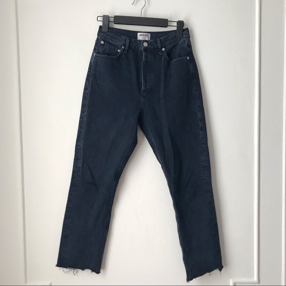 Agolde High Rise Riley Straight Crop Jeans Parish - Picture 2 of 5
